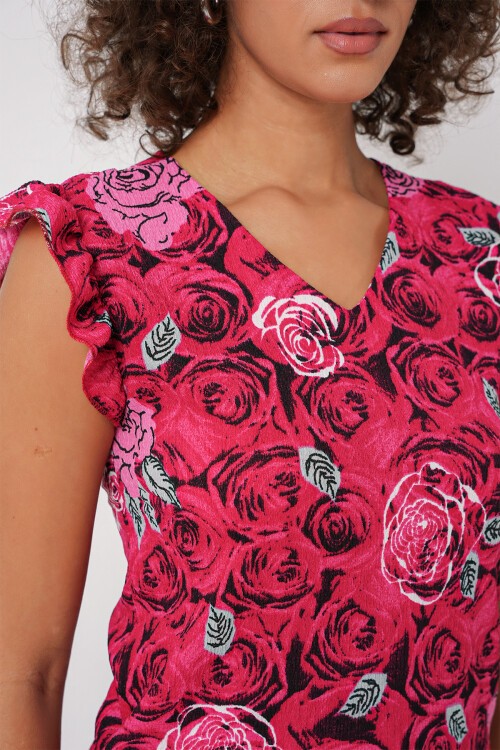 Merterium 0430 Örme Bluz - D.Kırmızı