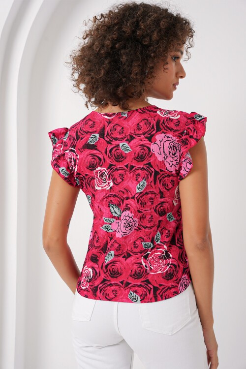 Merterium 0430 Örme Bluz - D.Kırmızı