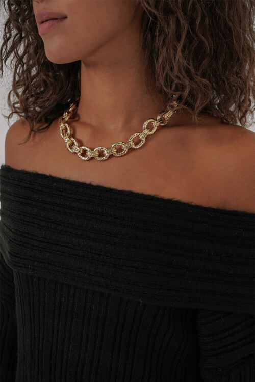 Merterium 15908 Kadın Açık Omuz Oversize Triko Kazak - Siyah