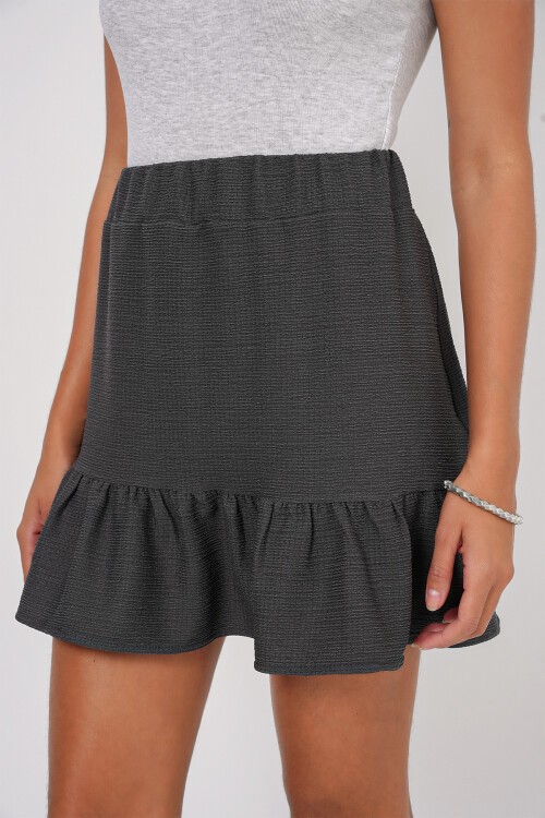 Merterium 1884 Örme Mini Etek - Antrasit