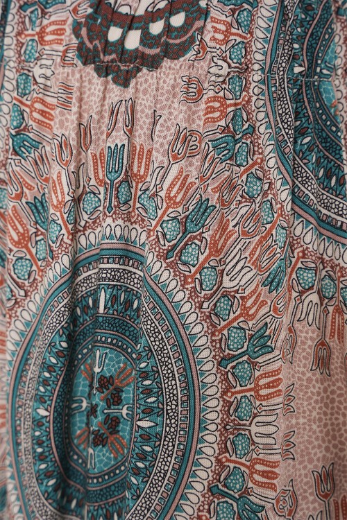 Merterium 1898 Desenli Uzun Etek - Zümrüt Yeşili