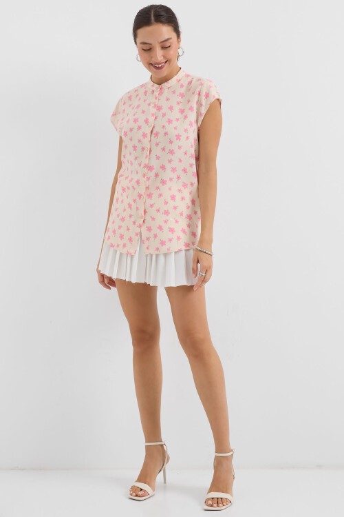 Merterium 3711 Yarım Kol Gömlek - A. Pembe