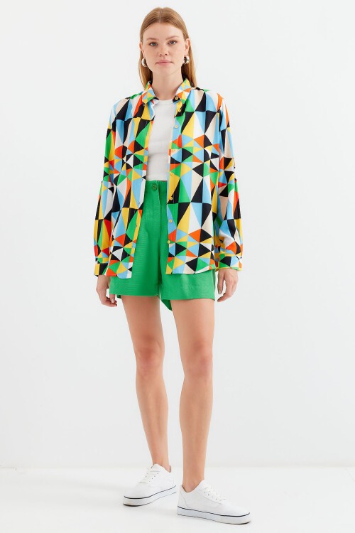 Merterium 3721 Grafik Desenli Gömlek - Çok Renkli