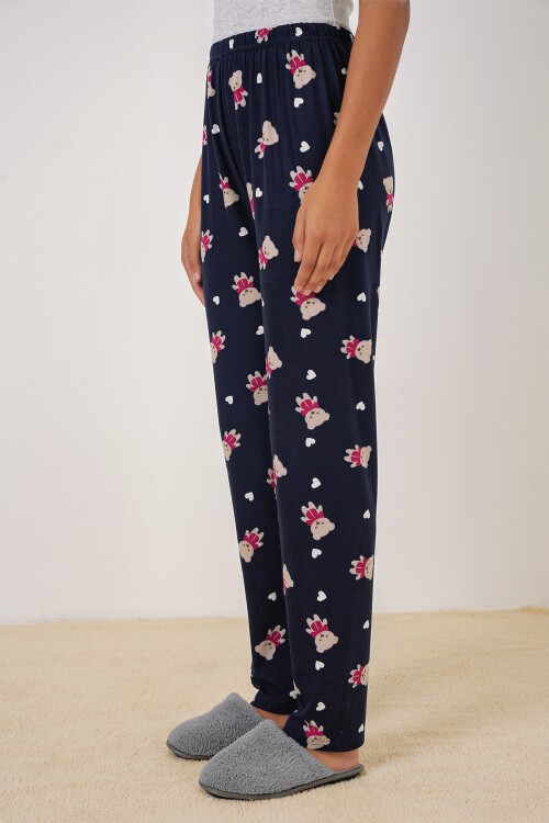 Merterium 4323 Desenli Pijama Altı - L. Lacivert