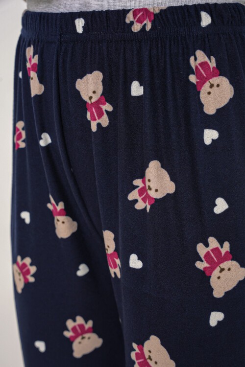 Merterium 4323 Desenli Pijama Altı - L. Lacivert