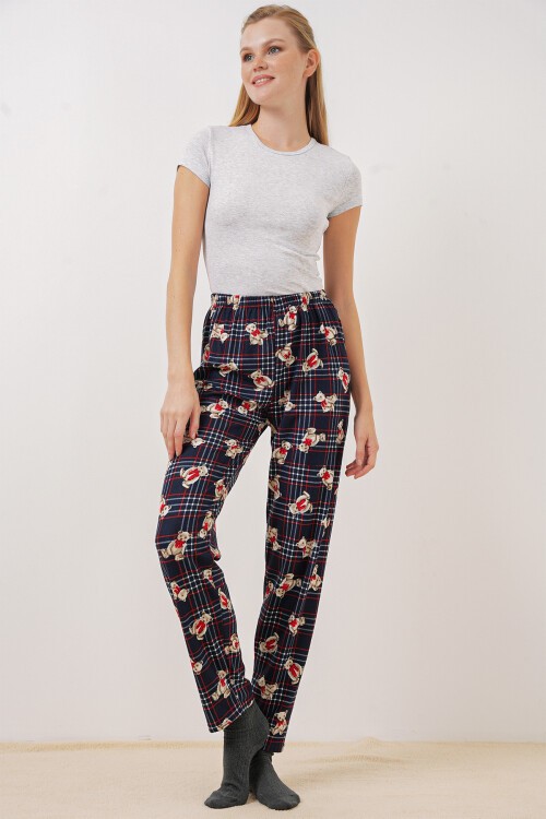 Merterium 4323 Desenli Pijama Altı - Lacivert