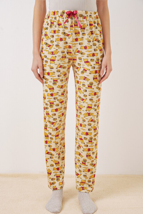 Merterium 4323 Desenli Pijama Altı - M. Krem