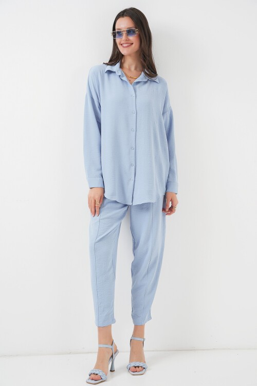 Merterium 6593 Oversize İkili Takım - Mavi