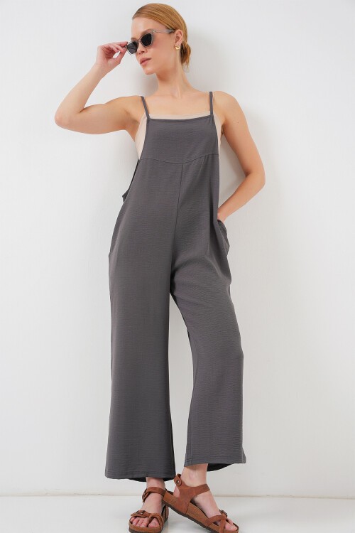 Merterium 7019 Askılı Bahçivan Tulum - Antrasit