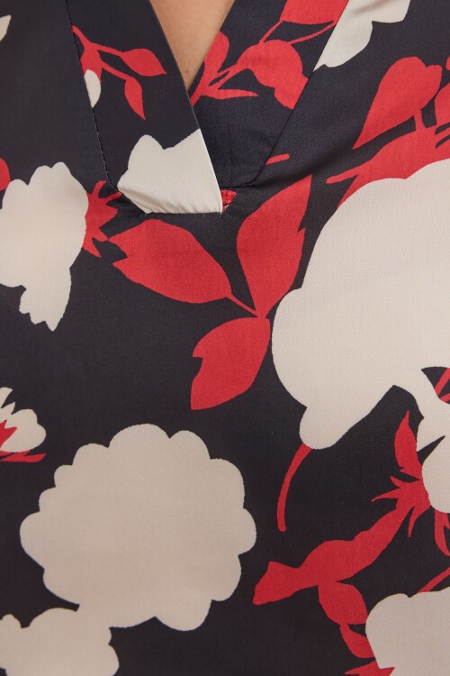 Merterium 8018 Desenli Saten İkili Takım - Bej