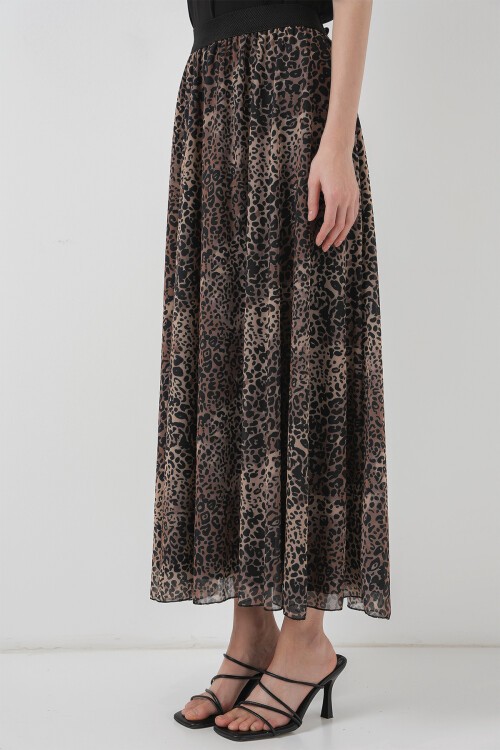 Merterium 8032 Uzun Şifon Etek - Bej