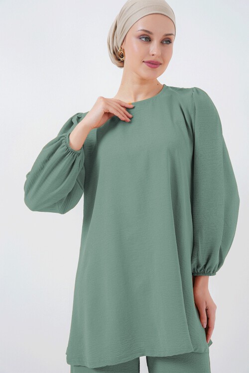 Merterium Ayrobin Tunik Pantolon Alt Üst Takım 6712 - Çağla Yeşili