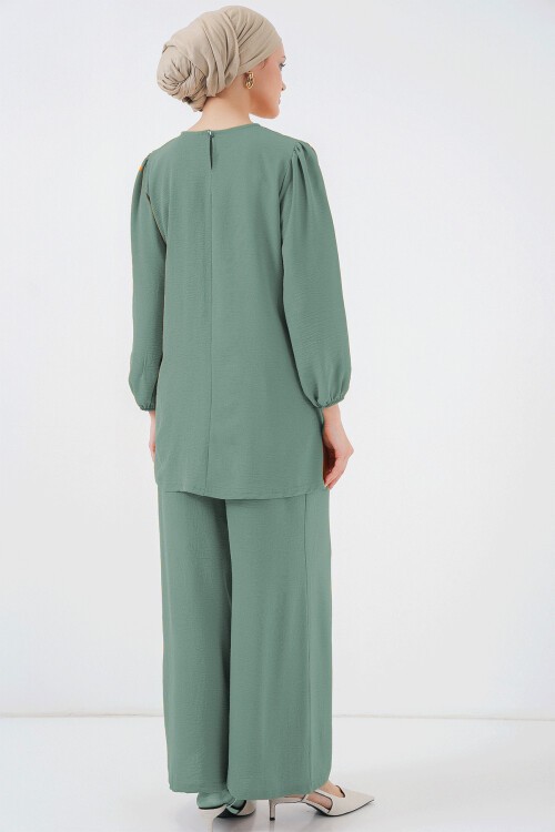 Merterium Ayrobin Tunik Pantolon Alt Üst Takım 6712 - Çağla Yeşili