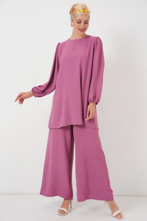 Merterium Ayrobin Tunik Pantolon Alt Üst Takım 6712 - Koyu Lila
