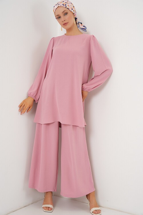 Merterium Ayrobin Tunik Pantolon Alt Üst Takım 6712 - Pudra