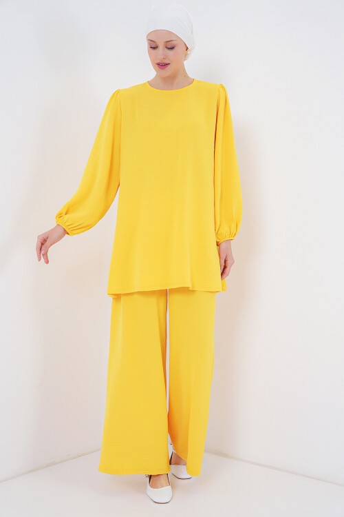 Merterium Ayrobin Tunik Pantolon Alt Üst Takım 6712 - Sarı