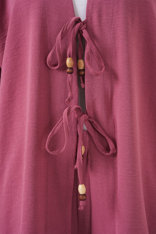 Merterium Kadın Ayrobin Kimono Pantolon İkili Takım 6739 - Gül Kurusu