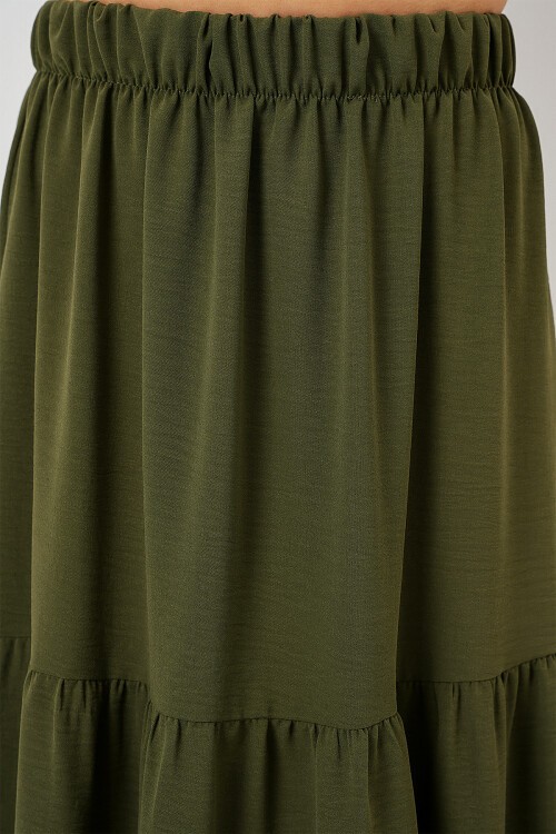 Merterium Kadın Ayrobin Uzun Etek 8048 - Haki