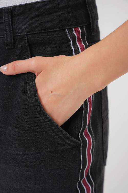 Merterium Kadın Baggy Kot Pantolon 6700 - Siyah