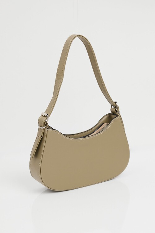 Merterium Kadın Haki Düz Baget Çanta 010167