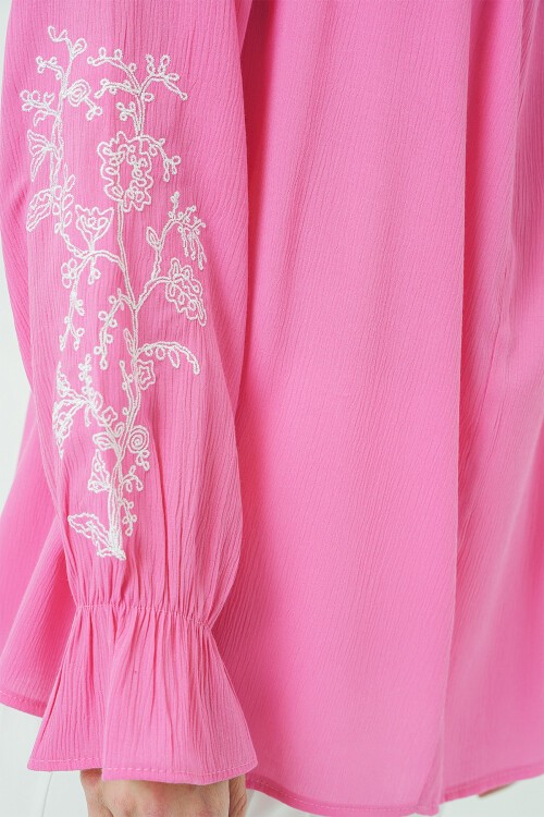 Merterium Kadın Nakışlı Örme Bluz 941 - Pembe