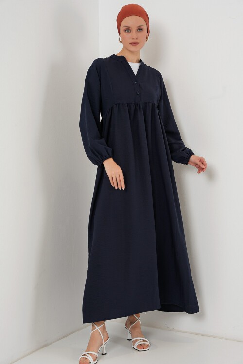 Merterium Kadın Uzun Tesettür Elbise 2525 - Lacivert