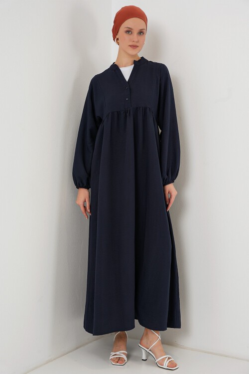 Merterium Kadın Uzun Tesettür Elbise 2525 - Lacivert