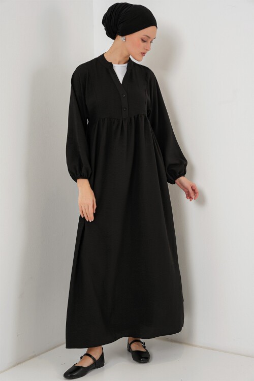 Merterium Kadın Uzun Tesettür Elbise 2525 - Siyah