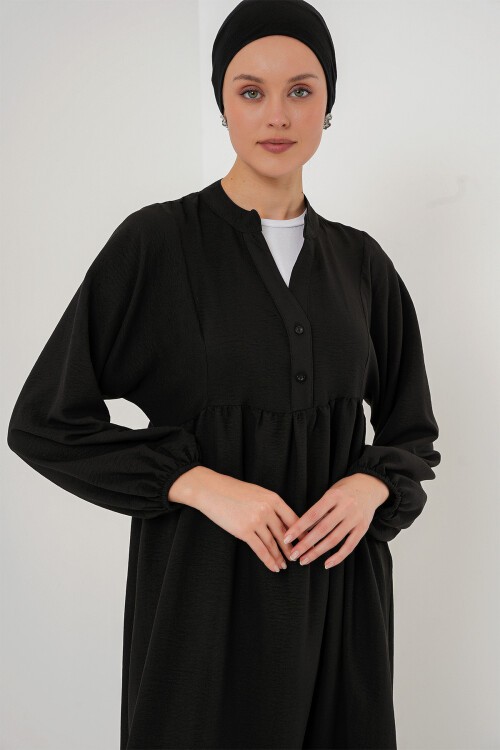 Merterium Kadın Uzun Tesettür Elbise 2525 - Siyah