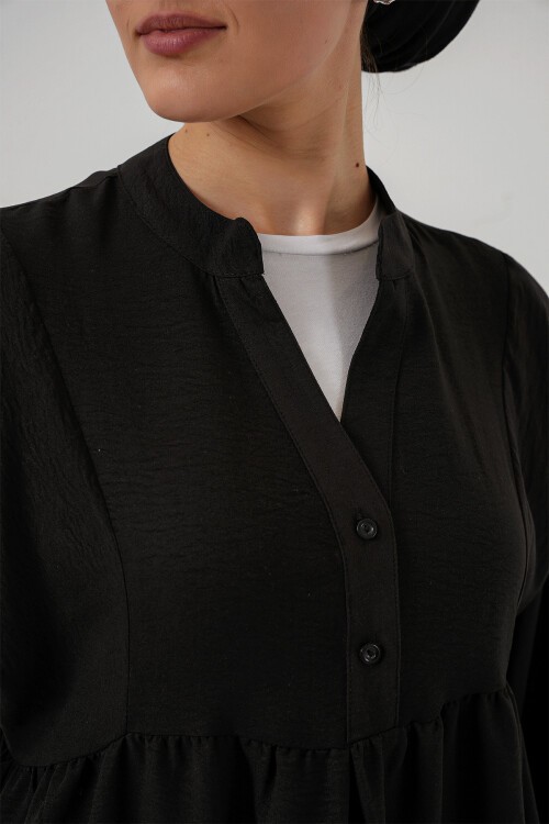 Merterium Kadın Uzun Tesettür Elbise 2525 - Siyah