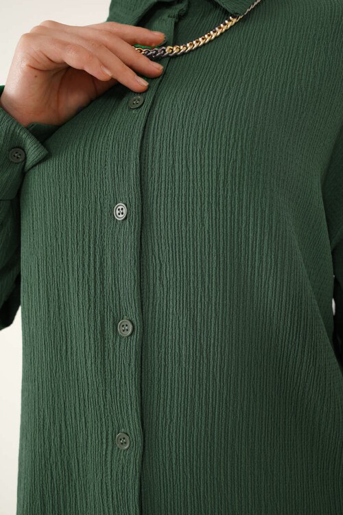 Merterium T5858 Örme Tesettür İkili Takım - Zümrüt Yeşili