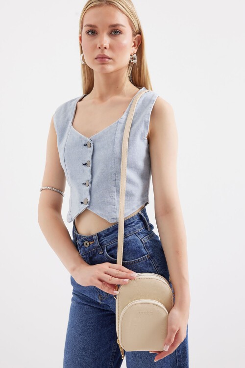 Merterium 010171 Mini Çapraz Omuz Çantası - Bej