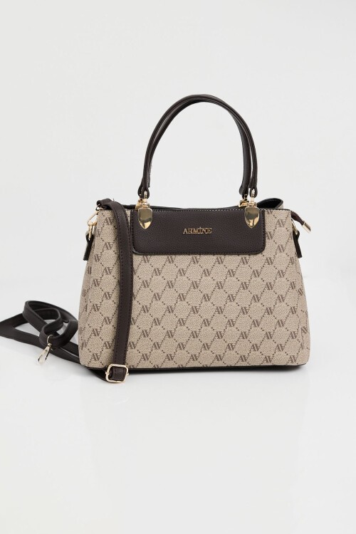 Merterium 010176 Armine Baskılı Çanta - Bej