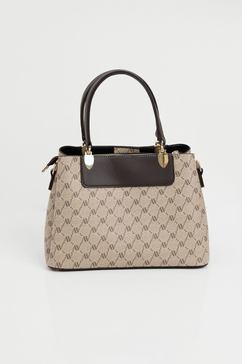Merterium 010176 Armine Baskılı Çanta - Bej