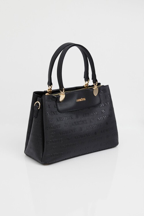 Merterium 010176 Armine Baskılı Çanta - Siyah