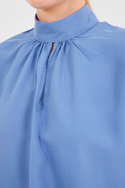 Merterium 0418 Pencere Detaylı Bluz - İndigo