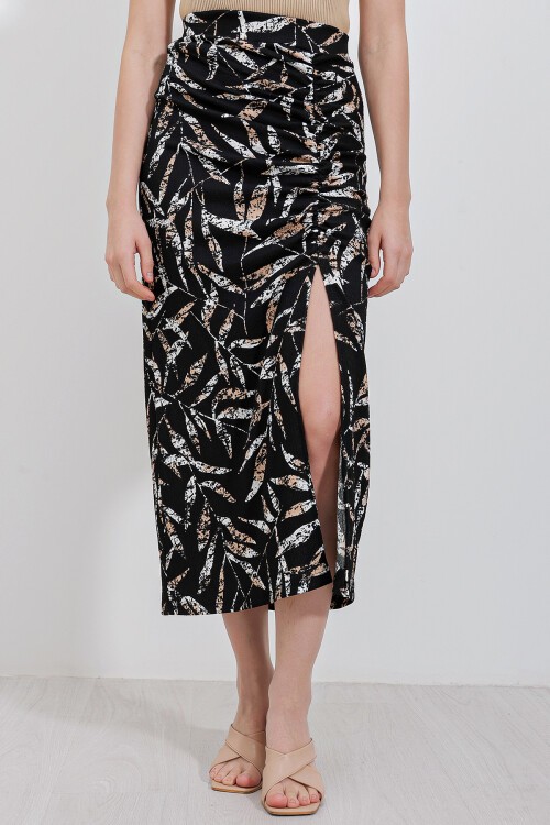 1880 Yırtmaçlı Etek - C.Siyah