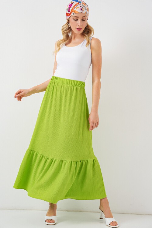 Merterium 1886 Uzun Örme Etek - E.Yeşil
