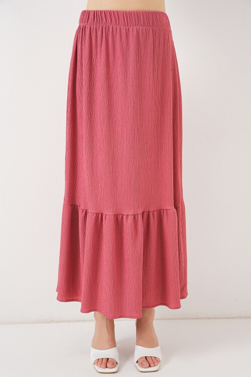 1886 Uzun Örme Etek - Gül Kurusu