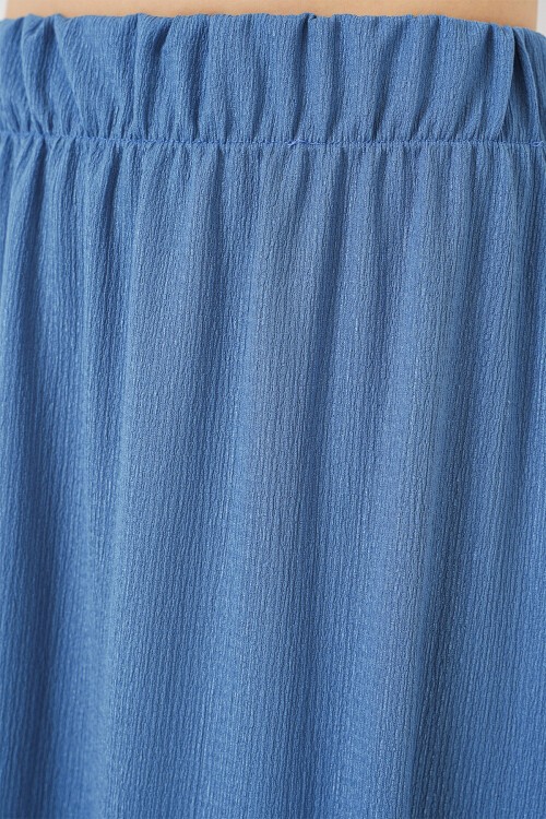 1886 Uzun Örme Etek - İndigo