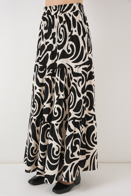 1898 Desenli Uzun Etek - C.Siyah