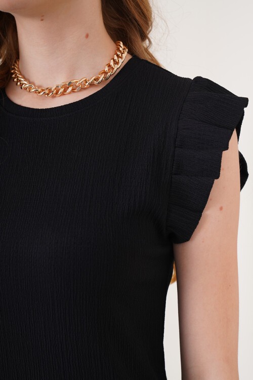 Merterium 2338 Örme Elbise - Siyah