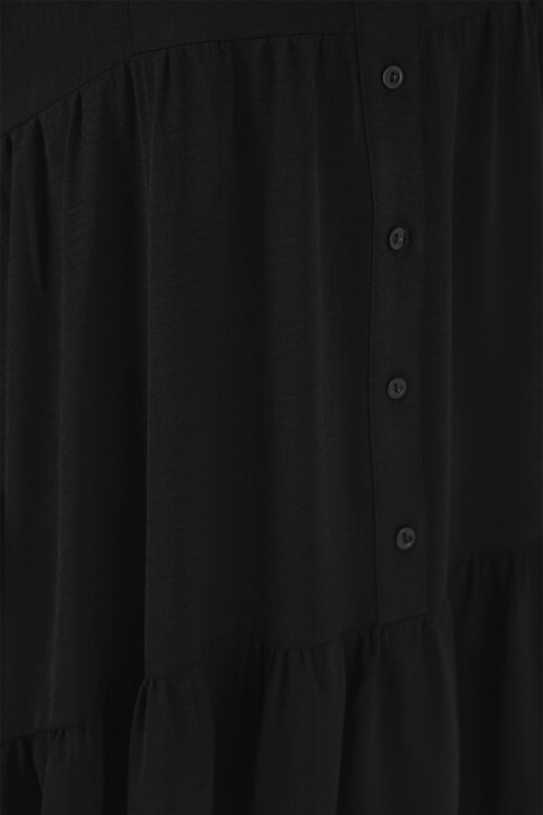 Merterium 2527 Kadın Uzun Tesettür Elbise - Siyah