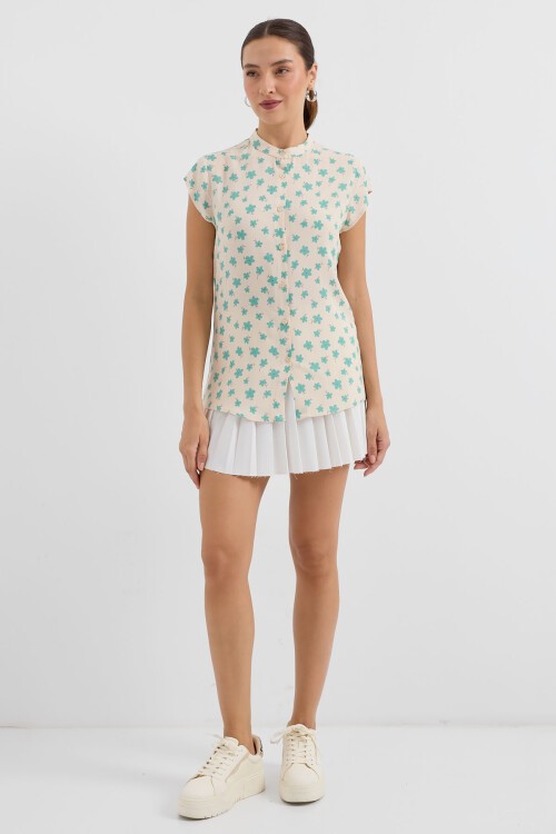 Merterium 3711 Yarım Kol Gömlek - A.Yeşil