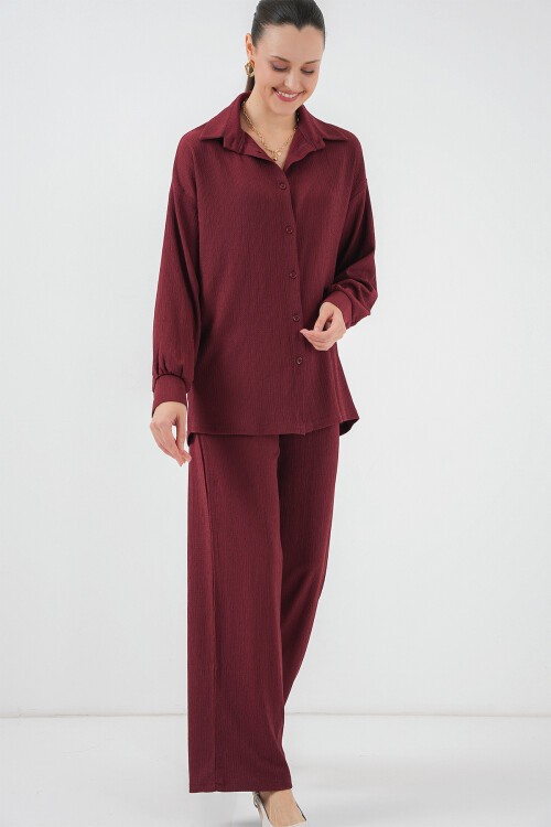 Merterium 5858 Örme İkili Takım - Bordo