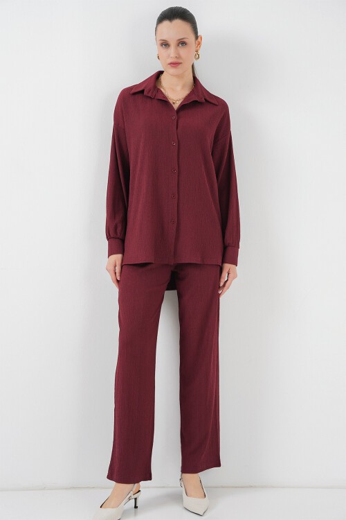 Merterium 5858 Örme İkili Takım - Bordo