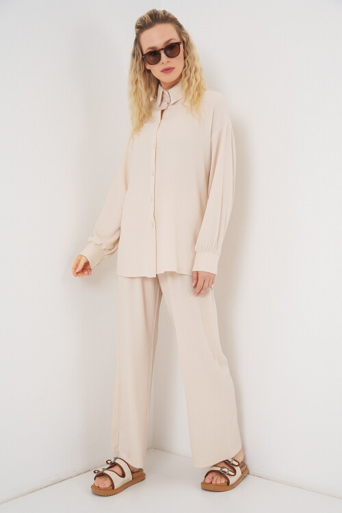 5858 Örme İkili Takım - M. Krem