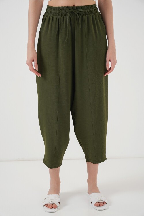 Merterium 6591 Dokuma Şalvar Pantolon - Haki