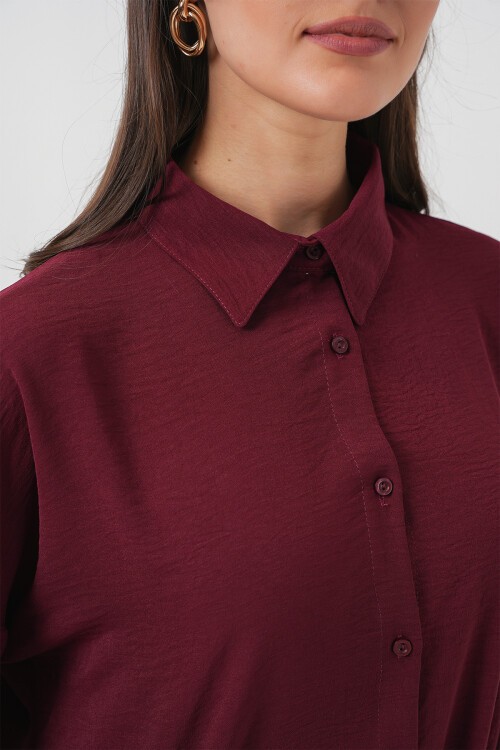 Merterium 6593 Oversize İkili Takım - Bordo