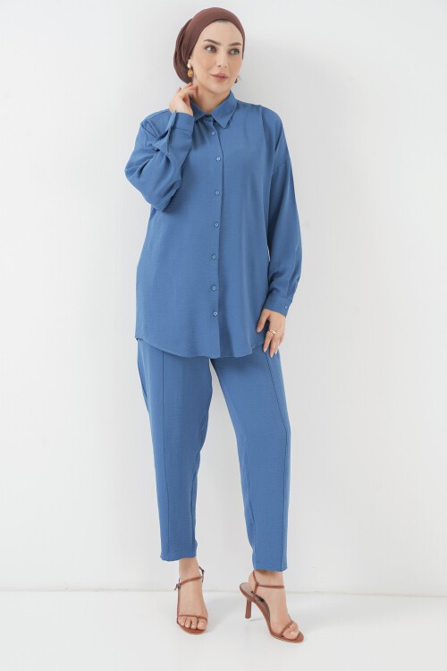 Merterium 6593 Oversize İkili Takım - İndigo